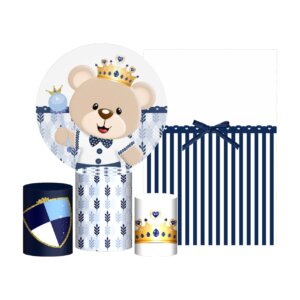 Kit Ursinho Painel Redondo + Trio Capas + Retangular Tecido