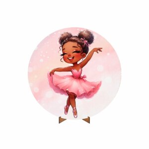 Painel Redondo 3D Bailarina 50cm Com Suporte MDF