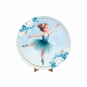 Painel Redondo 3D Bailarina 50cm Com Suporte MDF