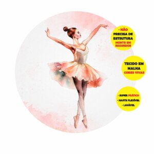 Painel Redondo 3D Bailarina Abre Fácil 1,50m X 1,50m