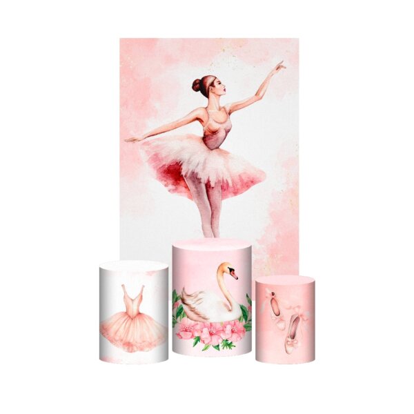 Kit Casado Bailarina 3d Trio Capa Cilindro + Retangular Tecido