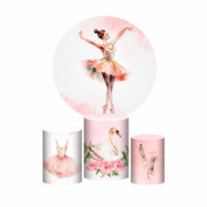 Trio Capa Cilindro + Painel Redondo 3D Bailarina 1,50m Veste Fácil