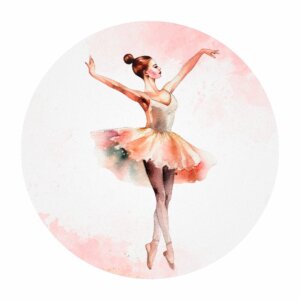 Painel Redondo Bailarina 3D Tecido Sublimado 1,50m x 1,50m