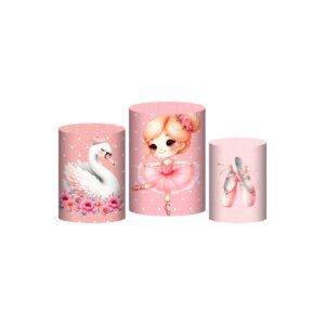 Trio Capa Cilindro Bailarina 3D Em Tecido Com Elástico