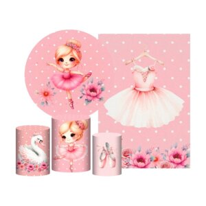 Kit Bailarina Painel Redondo + Trio Capas Cilindro + Retangular Tecido