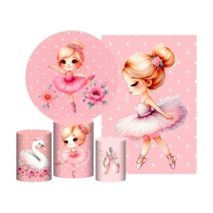Kit Bailarina Painel Redondo + Trio Capas Cilindro + Retangular Tecido
