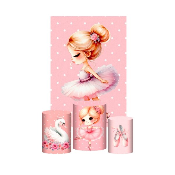 Kit Casado Bailarina 3d Trio Capa Cilindro + Retangular Tecido