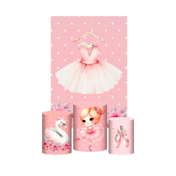 Kit Casado Bailarina 3d Trio Capa Cilindro + Retangular Tecido