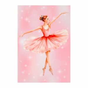 Painel de Festa Retangular Bailarina Casadinho 3D 1,50m x 2,20