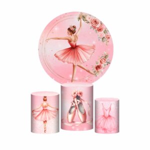 Trio Capa Cilindro + Painel Redondo 3D Bailarina 1,50m Veste Fácil