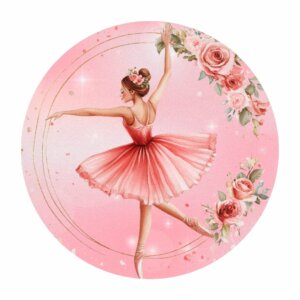 Painel Redondo Bailarina 3D Tecido Sublimado 1,50m x 1,50m