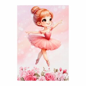 Painel de Festa Retangular Bailarina Casadinho 3D 1,50m x 2,20