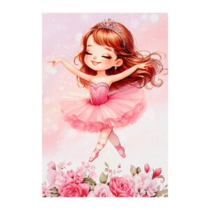 Painel de Festa Retangular Bailarina Casadinho 3D 1,50m x 2,20
