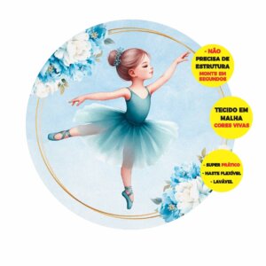 Painel Redondo 3D Bailarina Abre Fácil 1,50m X 1,50m