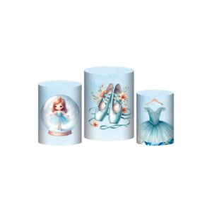 Trio Capa Cilindro Bailarina 3D Em Tecido Com Elástico