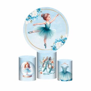 Trio Capa Cilindro + Painel Redondo 3D Bailarina 1,50m Veste Fácil