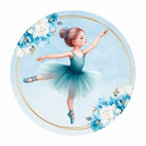 Painel Redondo Bailarina 3D Tecido Sublimado 1,50m x 1,50m