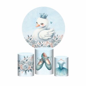 Trio Capa Cilindro + Painel Redondo 3D Bailarina 1,50m Veste Fácil