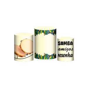 Trio Capa Cilindro Samba 3D Em Tecido Com Elástico
