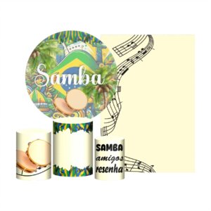 Kit Samba Painel Redondo + Trio Capas Cilindro + Retangular Tecido
