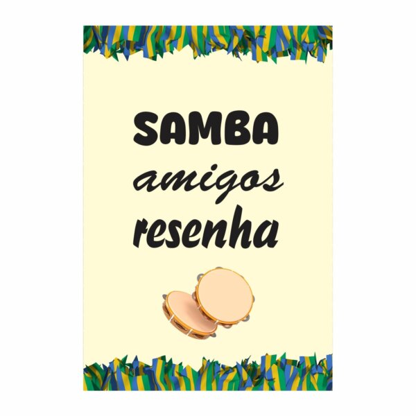 Painel de Festa Retangular Samba Casadinho 3D 1,50m x 2,20