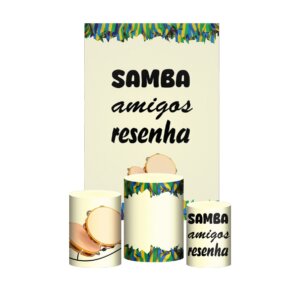 Kit Casado Samba 3d Trio Capa Cilindro + Retangular Tecido