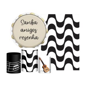 Kit Samba Painel Redondo + Trio Capas Cilindro + Retangular Tecido