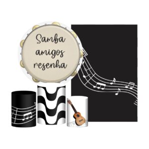 Kit Samba Painel Redondo + Trio Capas Cilindro + Retangular Tecido