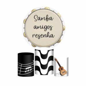 Trio Capa Cilindro + Painel Redondo 3D Samba 1,50m Veste Fácil