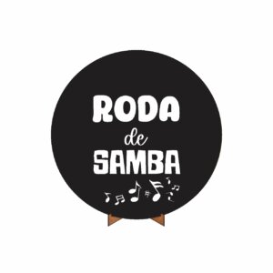 Painel Redondo 3D Samba 50cm Com Suporte MDF