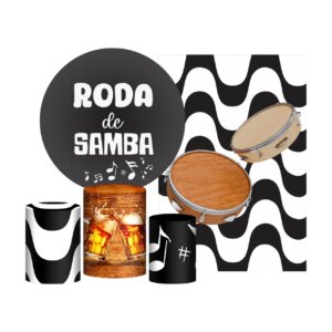 Kit Samba Painel Redondo + Trio Capas Cilindro + Retangular Tecido
