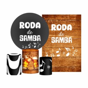 Kit Samba Painel Redondo + Trio Capas Cilindro + Retangular Tecido
