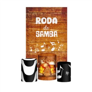 Kit Casado Samba 3d Trio Capa Cilindro + Retangular Tecido