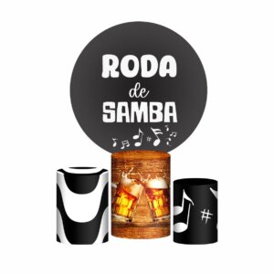 Trio Capa Cilindro + Painel Redondo 3D Samba 1,50m Veste Fácil