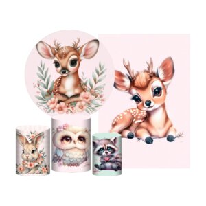 Kit Bosque Painel Redondo + Trio Capas + Retangular Tecido