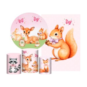 Kit Bosque Painel Redondo + Trio Capas + Retangular Tecido