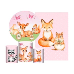 Kit Bosque Painel Redondo + Trio Capas + Retangular Tecido