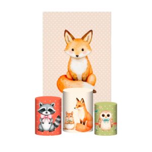 Kit Casado Bosque 3d Trio Capa Cilindro + Retangular Tecido