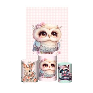 Kit Casado Bosque 3d Trio Capa Cilindro + Retangular Tecido