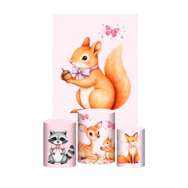 Kit Casado Bosque 3d Trio Capa Cilindro + Retangular Tecido