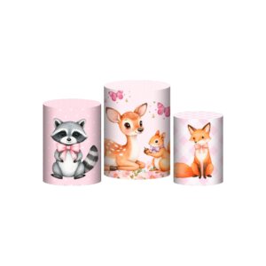 Trio Capa Cilindro Bosque 3D Em Tecido Com Elástico
