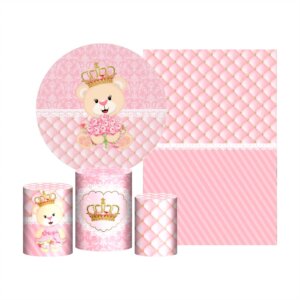 Kit Ursinha Realeza Painel Redondo + Trio Capas + Retangular Tecido