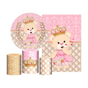 Kit Ursinha Realeza Painel Redondo + Trio Capas + Retangular Tecido
