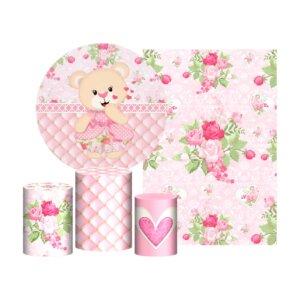 Kit Ursinha Realeza Painel Redondo + Trio Capas + Retangular Tecido