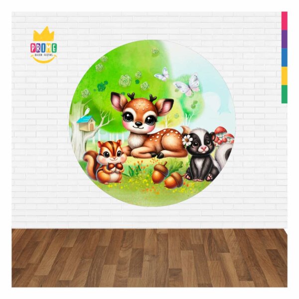 Painel Redondo 3D Bosque Abre Fácil 1,50m X 1,50m - Image 2
