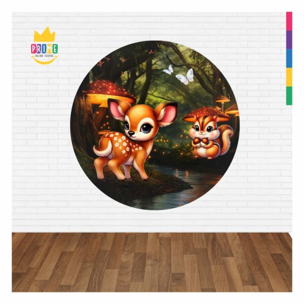 Painel Redondo 3D Bosque Abre Fácil 1,50m X 1,50m - Image 2