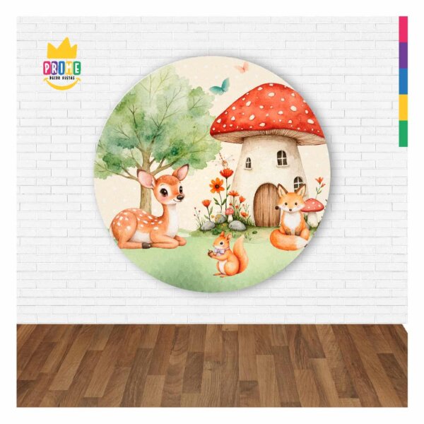 Painel Redondo 3D Bosque Abre Fácil 1,50m X 1,50m - Image 2