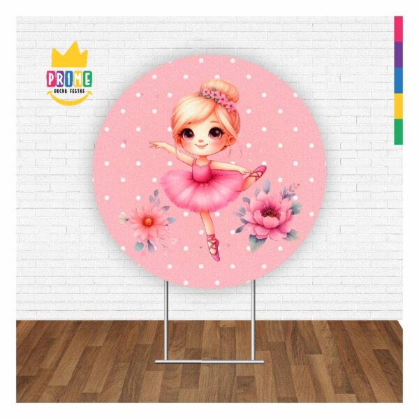 Painel Redondo Bailarina 3D Tecido Sublimado 1,50m x 1,50m - Image 2