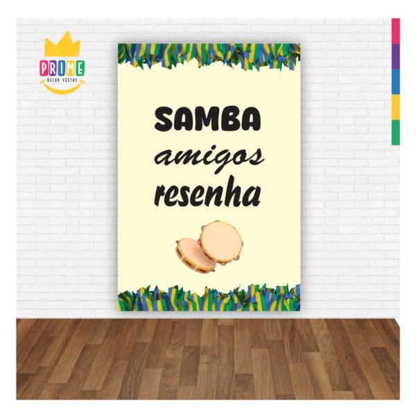 Painel de Festa Retangular Samba Casadinho 3D 1,50m x 2,20 - Image 2