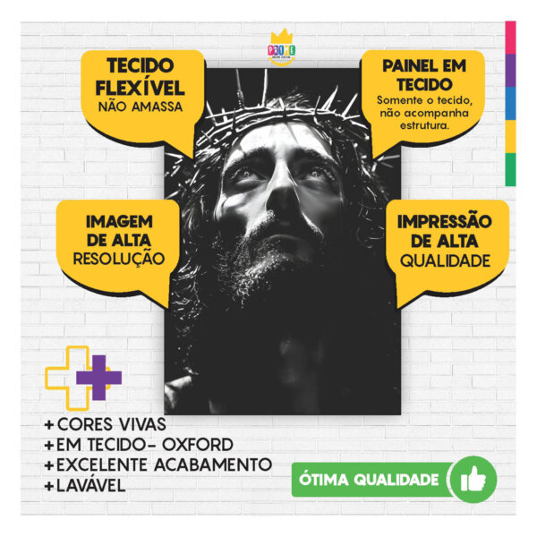 Painel Jesus Crucificado - Para Quadro Somente Tecido 1,00m x 1,50m - Image 3